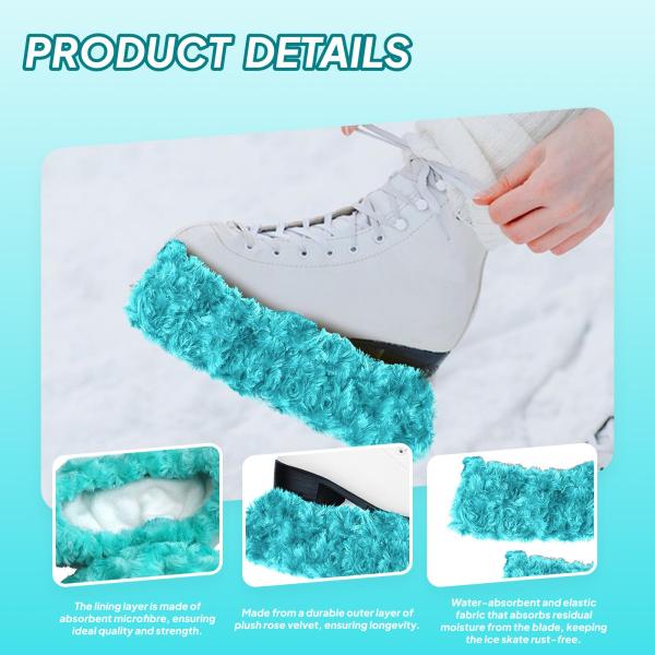 アイススケートブレードカバー 2個 アイススケートプロテクター トレーニング 練習 スポーツ用 グリーン L