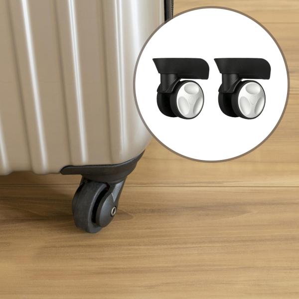 2個入り 荷物用ホイール 交換用 静音 頑丈 アクセサリー 回転キャスターホイール ブラック