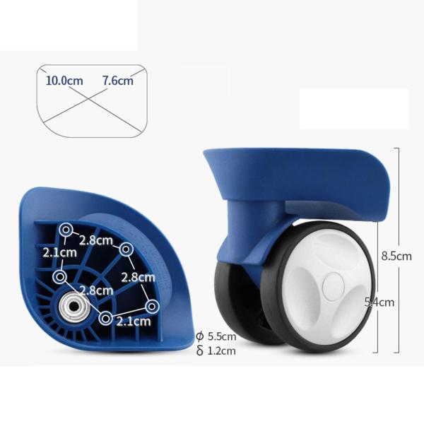 2個入り 荷物用ホイール 交換用 静音 頑丈 アクセサリー 回転キャスターホイール ブルー