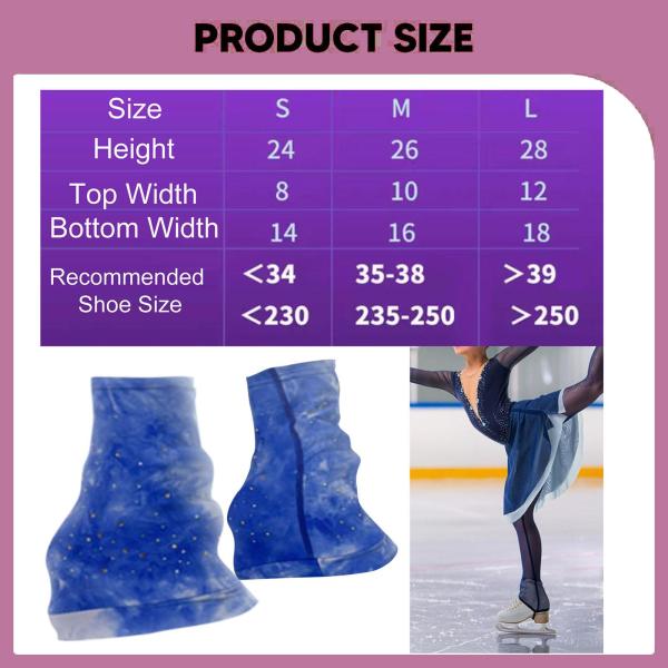 女性用フィギュアスケートレッグウォーマー 滑り止め ダンス 冬季アクティビティ用