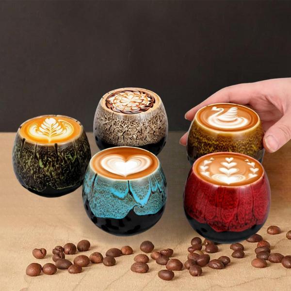 5個入り コーヒーカップ 中国茶器 家庭 オフィス 和風 陶器 茶器 ミックスカラー