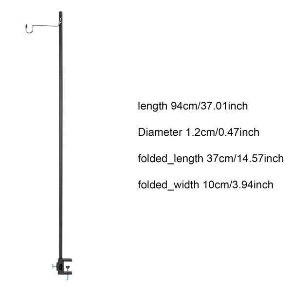 キャンプ用ランタンスタンド ポータブル アルミ合金 BBQ ピクニック 釣り用ランプスタンド ブラック
