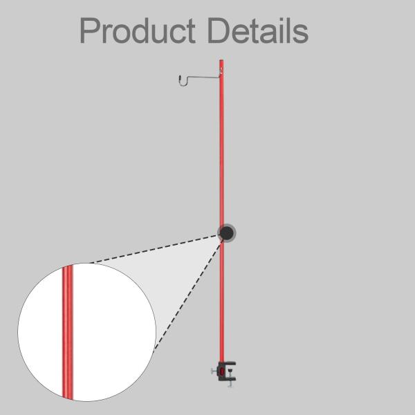 キャンプ用ランタンスタンド ポータブル アルミ合金 BBQ ピクニック 釣り用ランプスタンド レッド