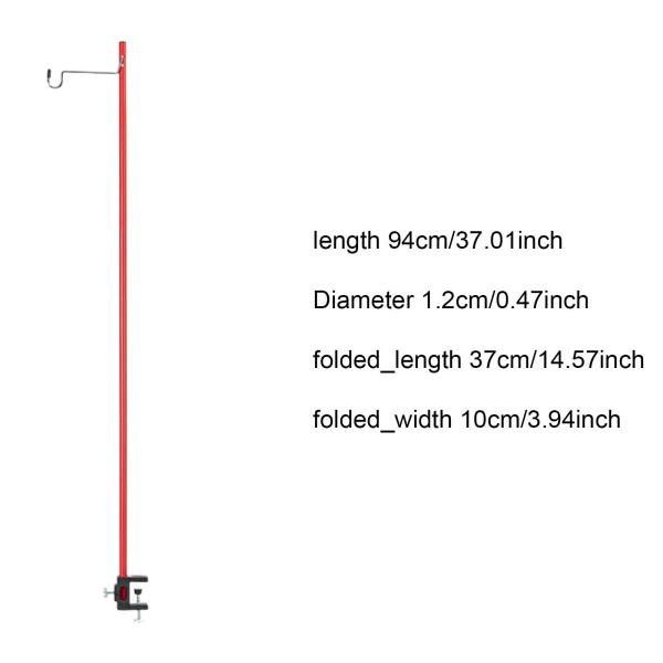キャンプ用ランタンスタンド ポータブル アルミ合金 BBQ ピクニック 釣り用ランプスタンド レッド