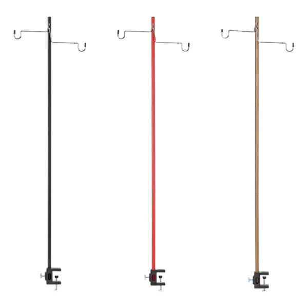 キャンプ用ランタンスタンド ピクニック BBQ 軽量 取り外し可能なフック アルミ合金 ブラック