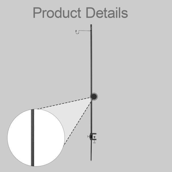 キャンプ用ランタンスタンド 旅行 ピクニック ランタンポールハンガー BBQ ギフト アクセサリー ブラック