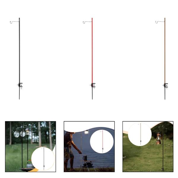 キャンプ用ランタンスタンド 旅行 ピクニック ランタンポールハンガー BBQ ギフト アクセサリー ブラック