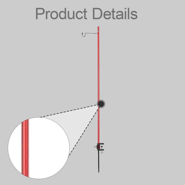 キャンプ用ランタンスタンド 旅行 ピクニック ランタンポールハンガー BBQ ギフト アクセサリー レッド