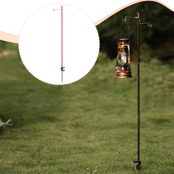 キャンプ用ランタンスタンド 旅行 ピクニック ランタンポールハンガー BBQ ギフト アクセサリー レッド