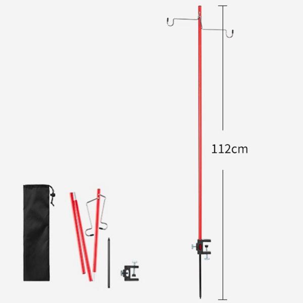 キャンプ用ランタンスタンド ギフト キャンプ用ライトポール 旅行 ハイキング バックパッキング用 レッド