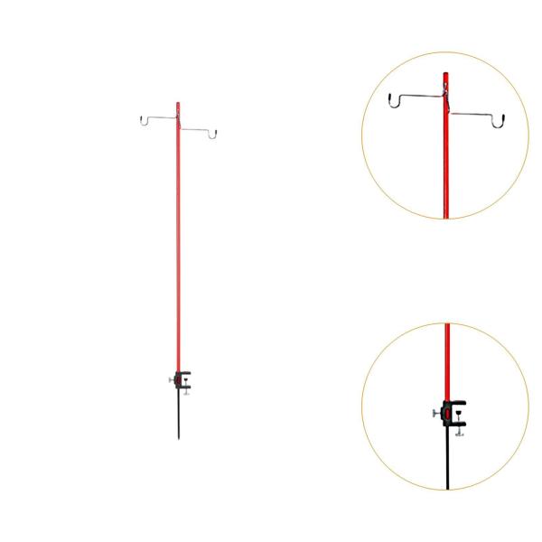 キャンプ用ランタンスタンド ギフト キャンプ用ライトポール 旅行 ハイキング バックパッキング用 レッド
