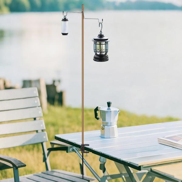 キャンプ用ランタンスタンド ギフト キャンプ用ライトポール 旅行 ハイキング バックパッキング コーヒー用