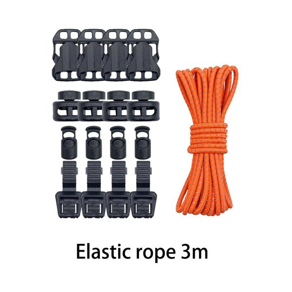 アウトドアバックパック バンジーコード 16個のコードロック付き キャンプ トレッキング 釣り用 オレンジ