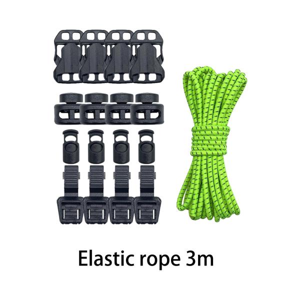 アウトドアバックパック バンジーコード 16個のコードロック付き キャンプ トレッキング 釣り グリーン