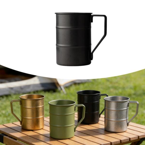 コーヒーマグ 350ml 多目的キャンプカップ ツーリング旅行用 ブラック