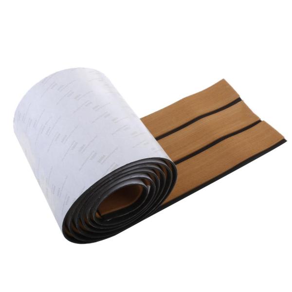 ボートフローリングマットフェイクティックデッキヨットシートパッドゴールドブラックストライプ