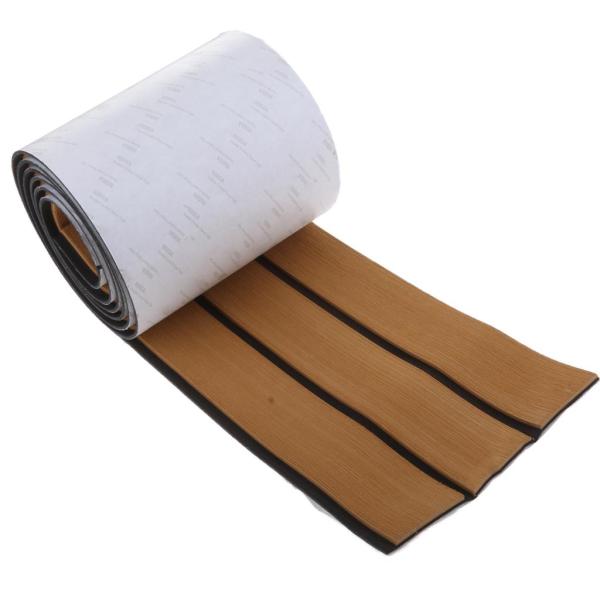 ボートフローリングマットフェイクティックデッキヨットシートパッドゴールドブラックストライプ