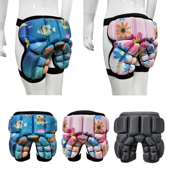 3Dパッド入りヒップ保護ショートボーイガールバットEVAパッド入りショートパンツピンク