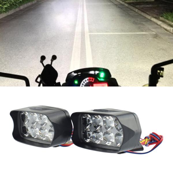 ヘッドライト オートバイ バイク バイク補助ライト 照明 6500K 超高輝度LED IP65防水 LEDフォグランプ 補助ライト 12wパワー