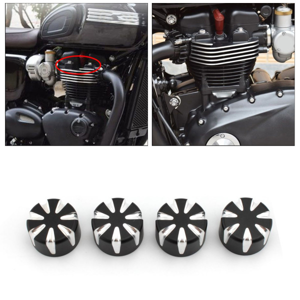 長興カスタム　木製グリップ黒檀　キングコブラ　トルーパー用　スクリュー欠品 4xスパークプラグ機械加工ヘッドボルトキャップスクリューナット