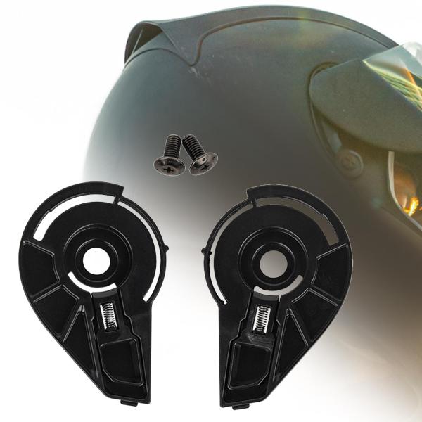 Soman 965用のネジ付きオートバイヘルメットレンズベーススペアパーツ2個