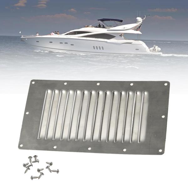 ステンレススチールルーバーベント、ルーバーグリルカバーベント、スペアパーツアセンブリは、Rvsヨット用の長方形エアベントグリルカバーを交換し