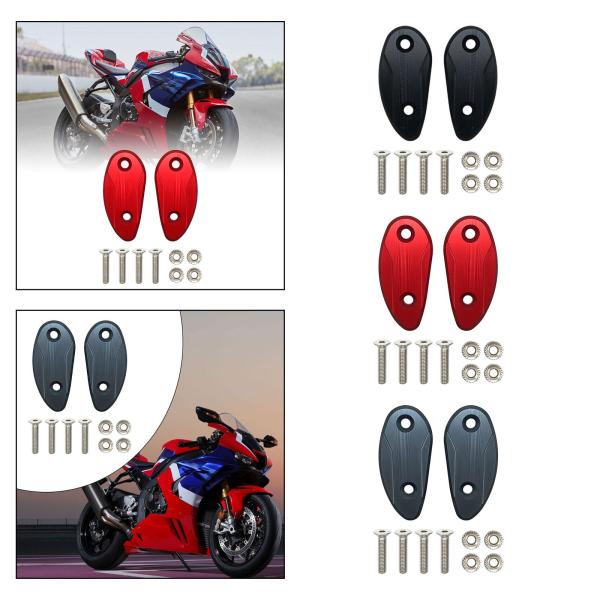 2 ピースオートバイミラーブロックオフプレート耐久性のあるホンダ CBR1000rr ブラック
