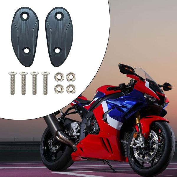2 ピースオートバイミラーブロックオフプレート耐久性ホンダ CBR1000rr グレー