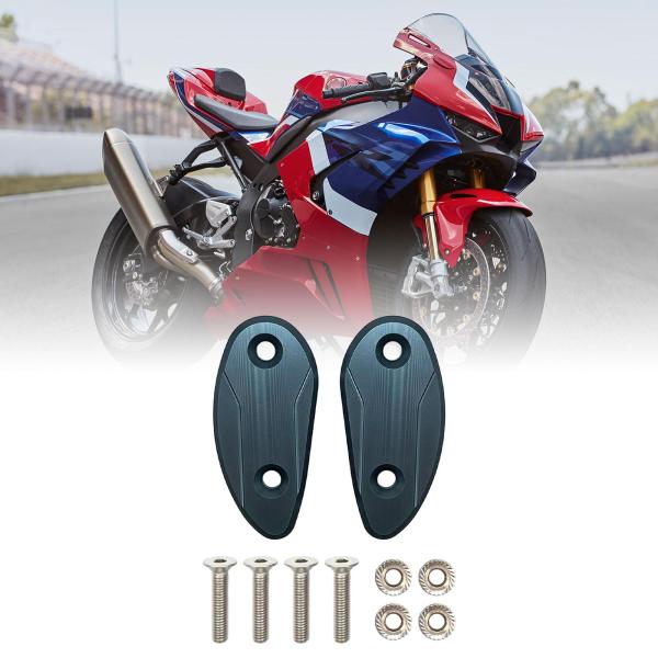 2 ピースオートバイミラーブロックオフプレート耐久性ホンダ CBR1000rr グレー