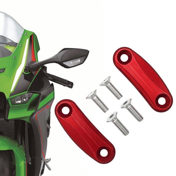  ZX10R 2016-2023 スペアパーツ用 2x オートバイミラーエクステンダー レッド