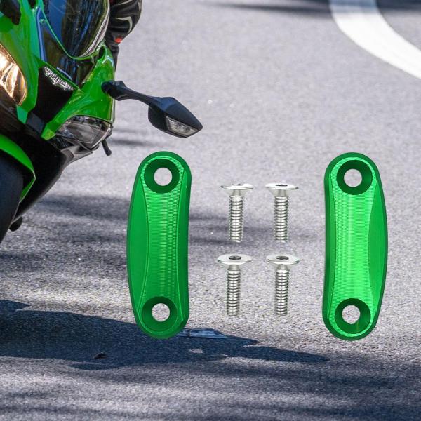 2x オートバイミラーエクステンダー  ZX10R 2016-2023 スペアパーツ グリーン