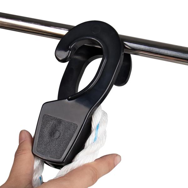 マリンボートレールフェンダーバンパーフック黒色簡単に取り付けられるアジャスタークリップ 25 ミリメートル