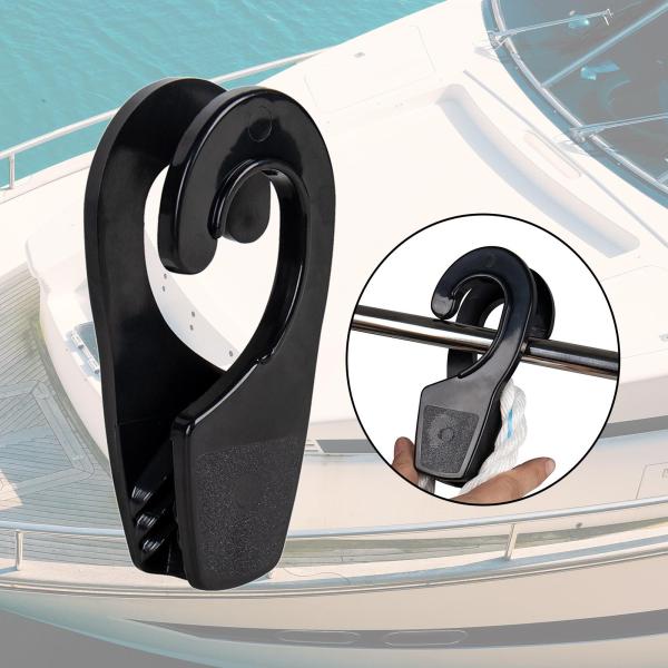 マリンボートレールフェンダーバンパーフック黒色簡単に取り付けられるアジャスタークリップ 32 ミリメートル