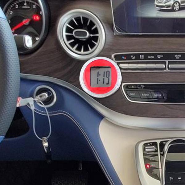 バイクハンドルバーマウント時計 防水 プロフェッショナルカーダッシュボードウォッチ レッド