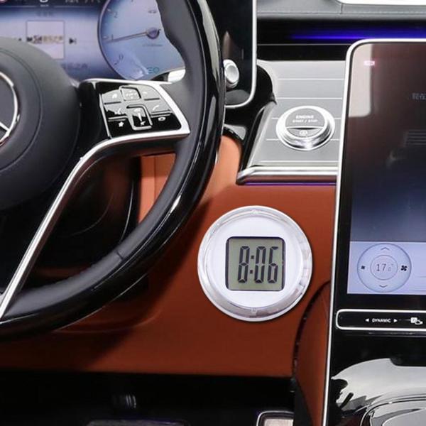 バイクハンドルバーマウント時計 防水 プロフェッショナルカーダッシュボードウォッチ ホワイト