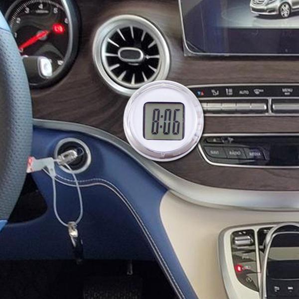 バイクハンドルバーマウント時計 防水 プロフェッショナルカーダッシュボードウォッチ ホワイト