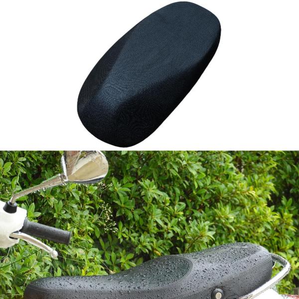 バイクシートクッションカバー 通気性 柔軟性 交換用 滑り止め プロ仕様 メッシュ 高性能プロテクター ブラック