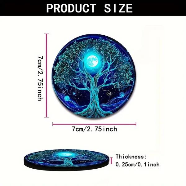 カップホルダー用汎用車用コースター 2枚セット 装飾内装 ブルー