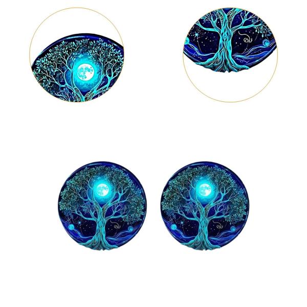 カップホルダー用汎用車用コースター 2枚セット 装飾内装 ブルー