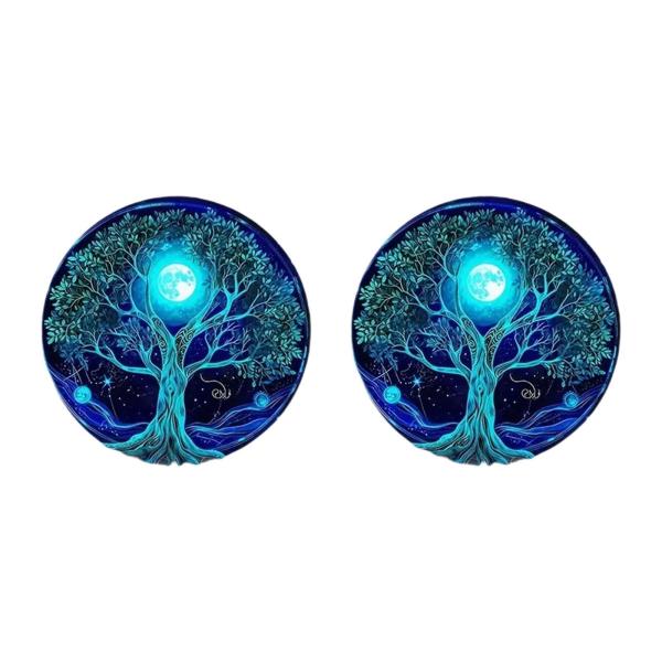 カップホルダー用汎用車用コースター 2枚セット 装飾内装 ブルー