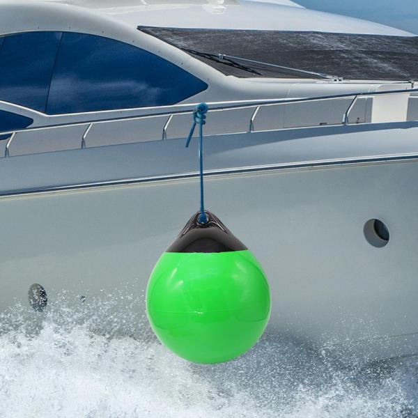 湖用多目的ラウンドボートフェンダーブイボール傷防止11.8x13.8インチグリーン