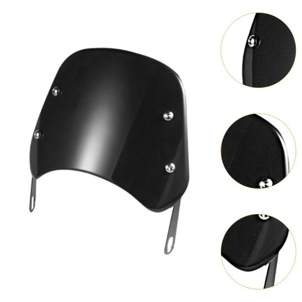 バイク用フロントガラス ヴィンテージ交換用 マウントブラケット付き 取り付け簡単 ブラック