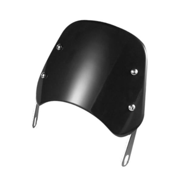 バイク用フロントガラス ヴィンテージ交換用 マウントブラケット付き 取り付け簡単 ブラック