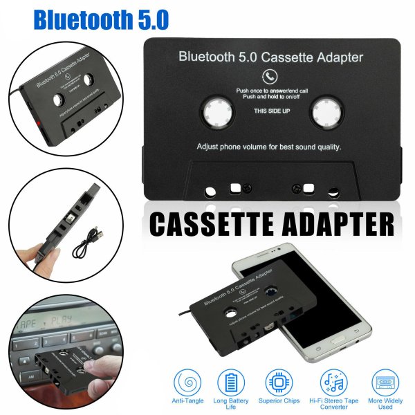 カセットアダプター Bluetooth 車載 オーディオ 音質良い ステレオ auxアダプタ プレミアム カセット 補助アダプター