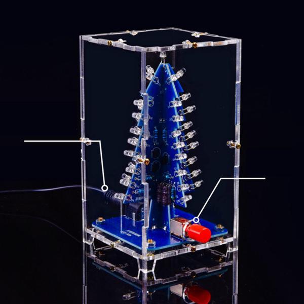 3DクリスマスツリーDIYキットRGBLEDケース付きティーン向けフラッシュを組み立てる