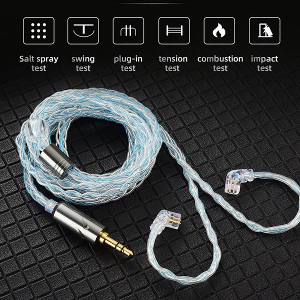 Qkz Zxn Zxt AK6ProBlue用イヤホンOFCワイヤー2ピンコネクタアップグレードケーブル