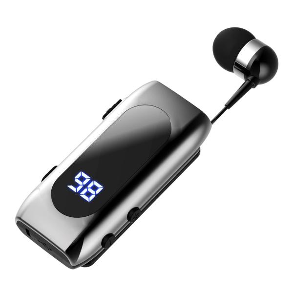 ワイヤレスヘッドホンヘッドセットLEDディスプレイ屋内HD通話携帯電話シルバー