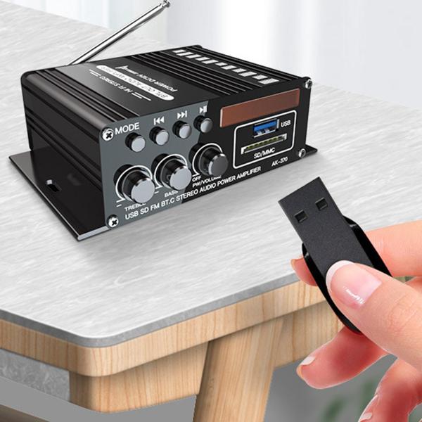 ノートブック用2チャンネルカーアンプ入力ポートUSB/SD/RCAワイヤレス