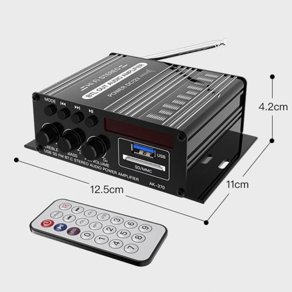 ノートブック用2チャンネルカーアンプ入力ポートUSB/SD/RCAワイヤレス
