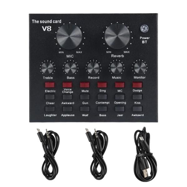 V8 音声変換サウンド カード カラオケ ライブ ブロードキャスト